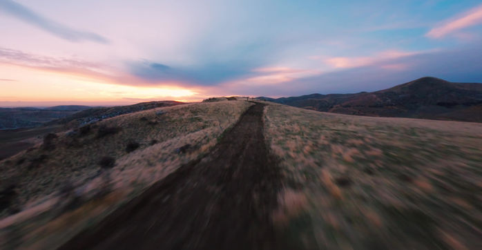 Fying the Boise Foothills with Sunset Backdrop